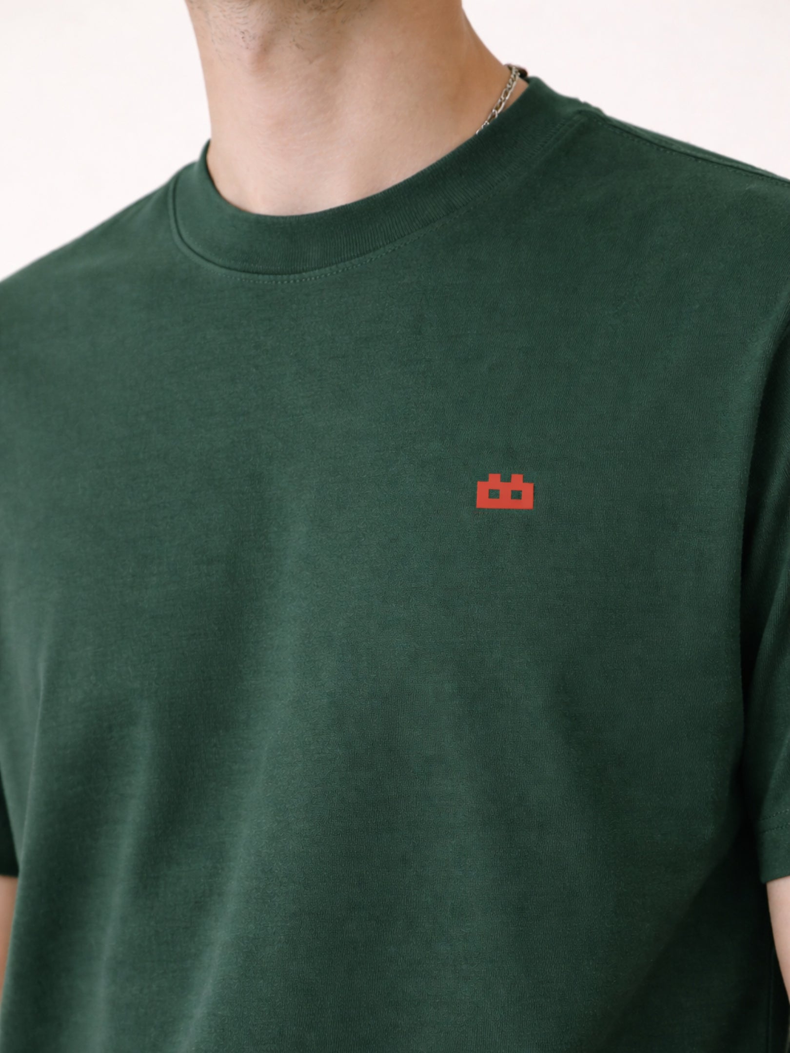 Boxy Crew Men's 100% Cotton Regular Fit Solid Round Neck T-Shirt | Double Bio-Washed | Half Sleeve Casual Plain Tee | 180 GSM Breathable Soft Touch Everyday Wear | Green | Made in India – product image 1