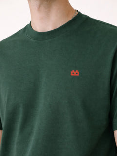 Boxy Crew Men's 100% Cotton Regular Fit Solid Round Neck T-Shirt | Double Bio-Washed | Half Sleeve Casual Plain Tee | 180 GSM Breathable Soft Touch Everyday Wear | Green | Made in India – product image 1