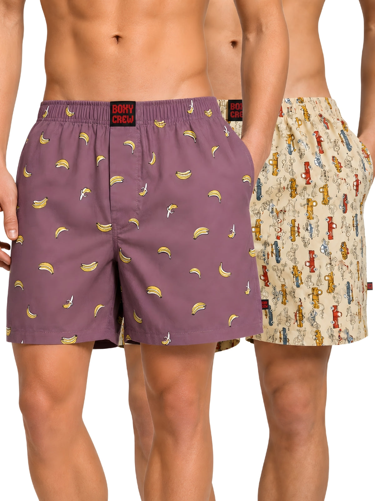 Pack of 2 Printed Pure Cotton No Marks Boxers