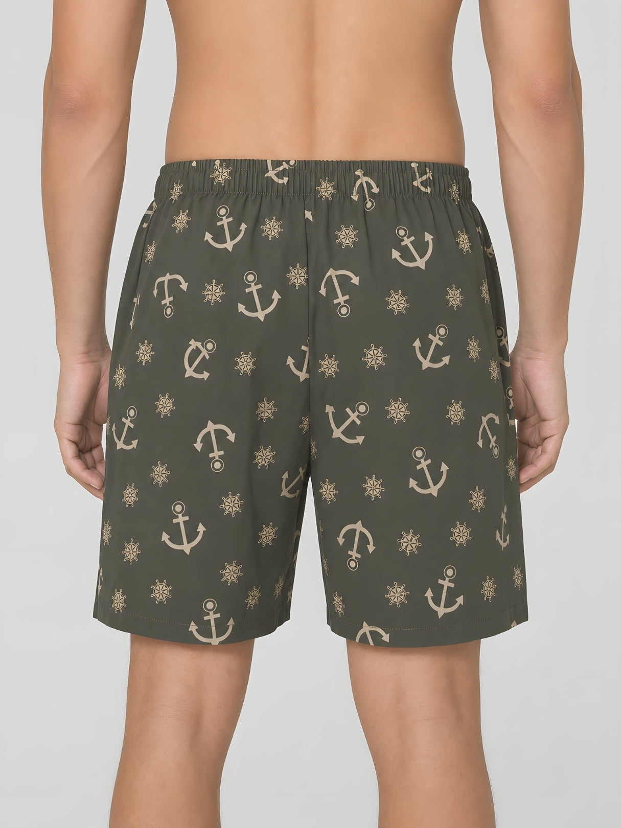 Boxy Crew Men Printed 100% Cotton Boxer Shorts with Dual Pockets - Olive – product image 4