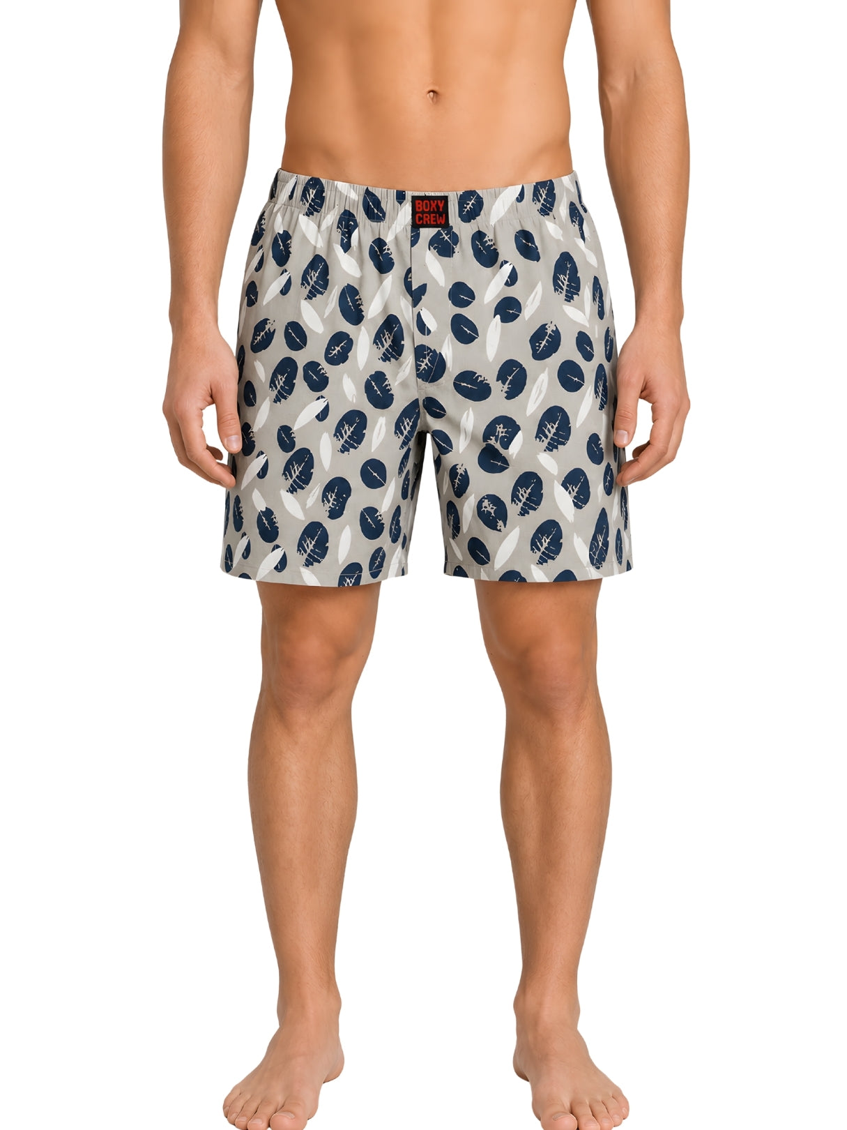 Boxy Crew Men Printed 100% Cotton Boxer Shorts with Dual Pockets - Cream – product image 7