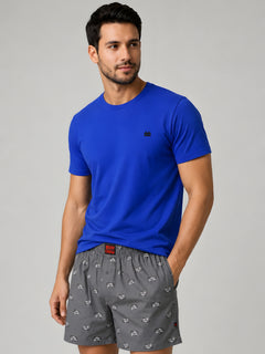 Boxy Crew Men Printed 100% Cotton Boxer Shorts with Dual Pockets - Grey – product image 6
