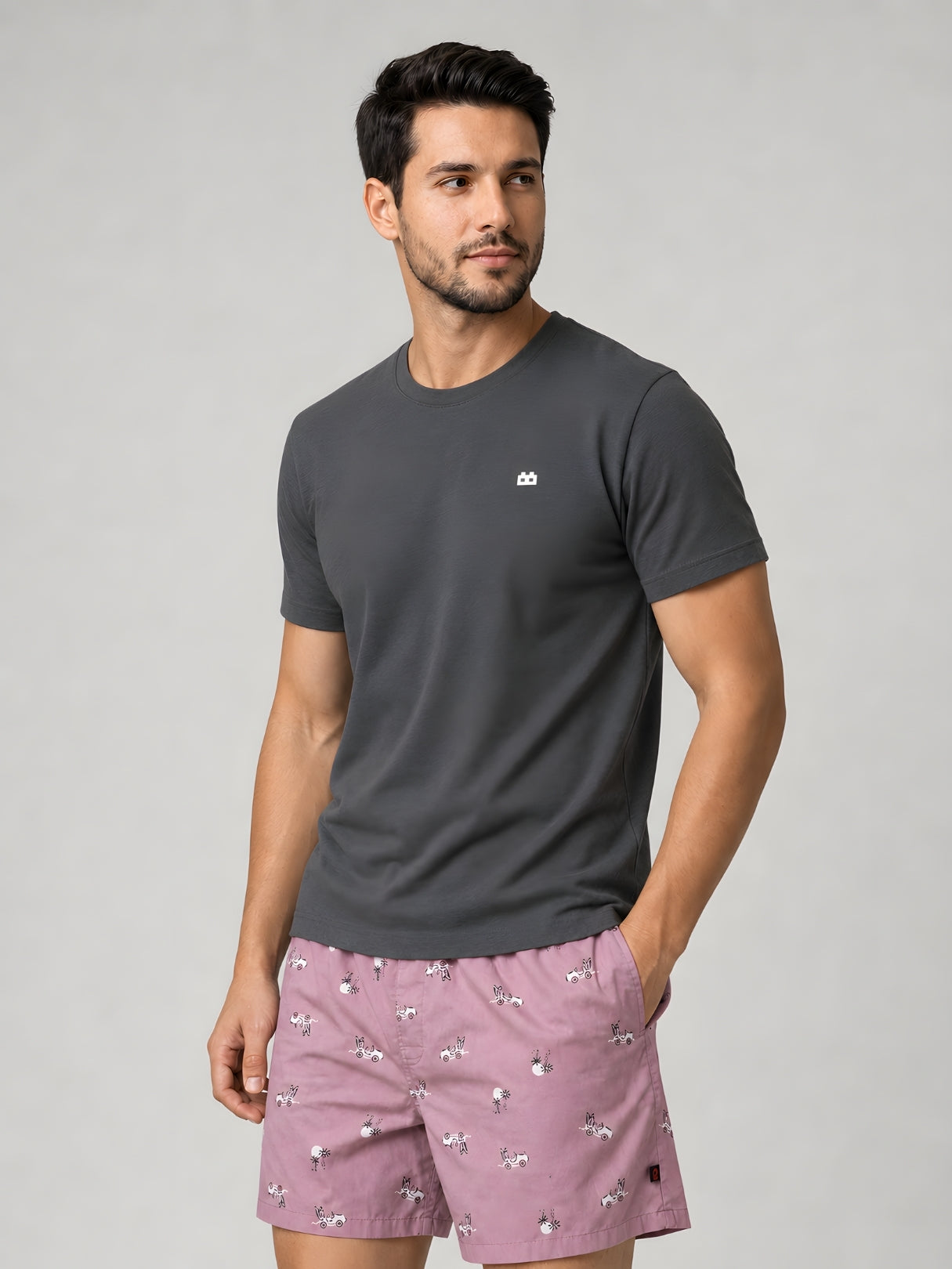 Boxy Crew Men Printed 100% Cotton Boxer Shorts with Dual Pockets - Pink – product image 6
