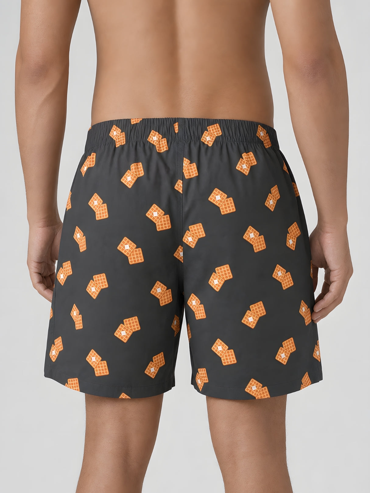 Boxy Crew Men Printed 100% Cotton Boxer Shorts with Dual Pockets - Brown – product image 4