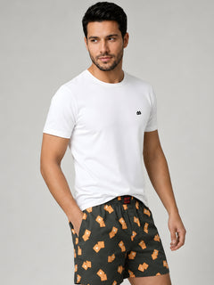 Boxy Crew Men Printed 100% Cotton Boxer Shorts with Dual Pockets - Brown – product image 6