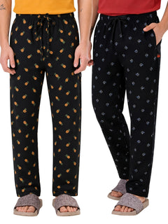 Boxy Crew Men's Cotton Lounge Pyjama Pack of 2 - Charcoal & Navy Blue, No Marks Elastic, Zipper Pocket product view 8