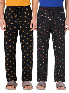 Boxy Crew Men's Cotton Lounge Pyjama Pack of 2 - Charcoal & Charcoal, No Marks Elastic, Zipper Pocket product view 8
