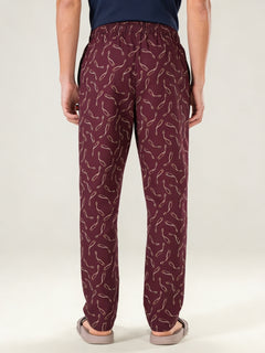 Boxy Crew Men's Cotton Lounge Pyjama Pack of 2 - Charcoal & Maroon, No Marks Elastic, Zipper Pocket product view 6