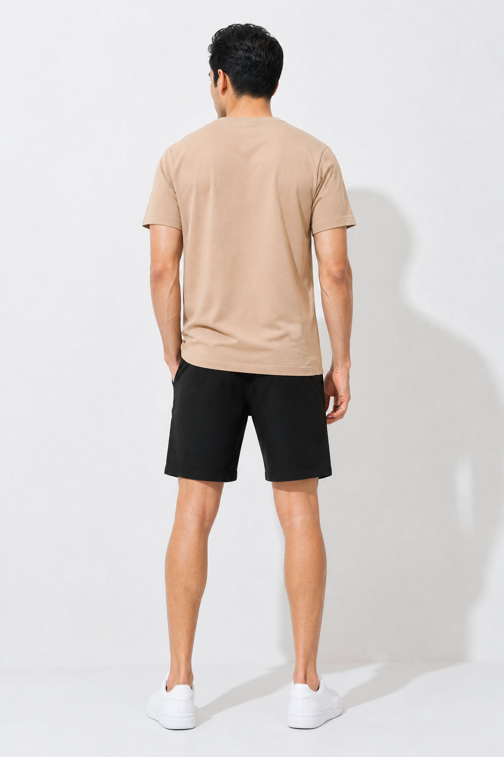 Boxy Crew Men Beige Solid T-Shirt with Black Boxer Shorts Night Suit & Loungewear Set – product image 2