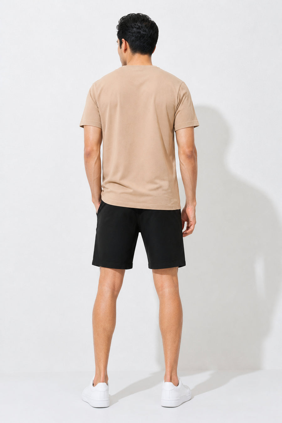 Boxy Crew Men Beige Solid T-Shirt with Black Boxer Shorts Night Suit & Loungewear Set – product image 2