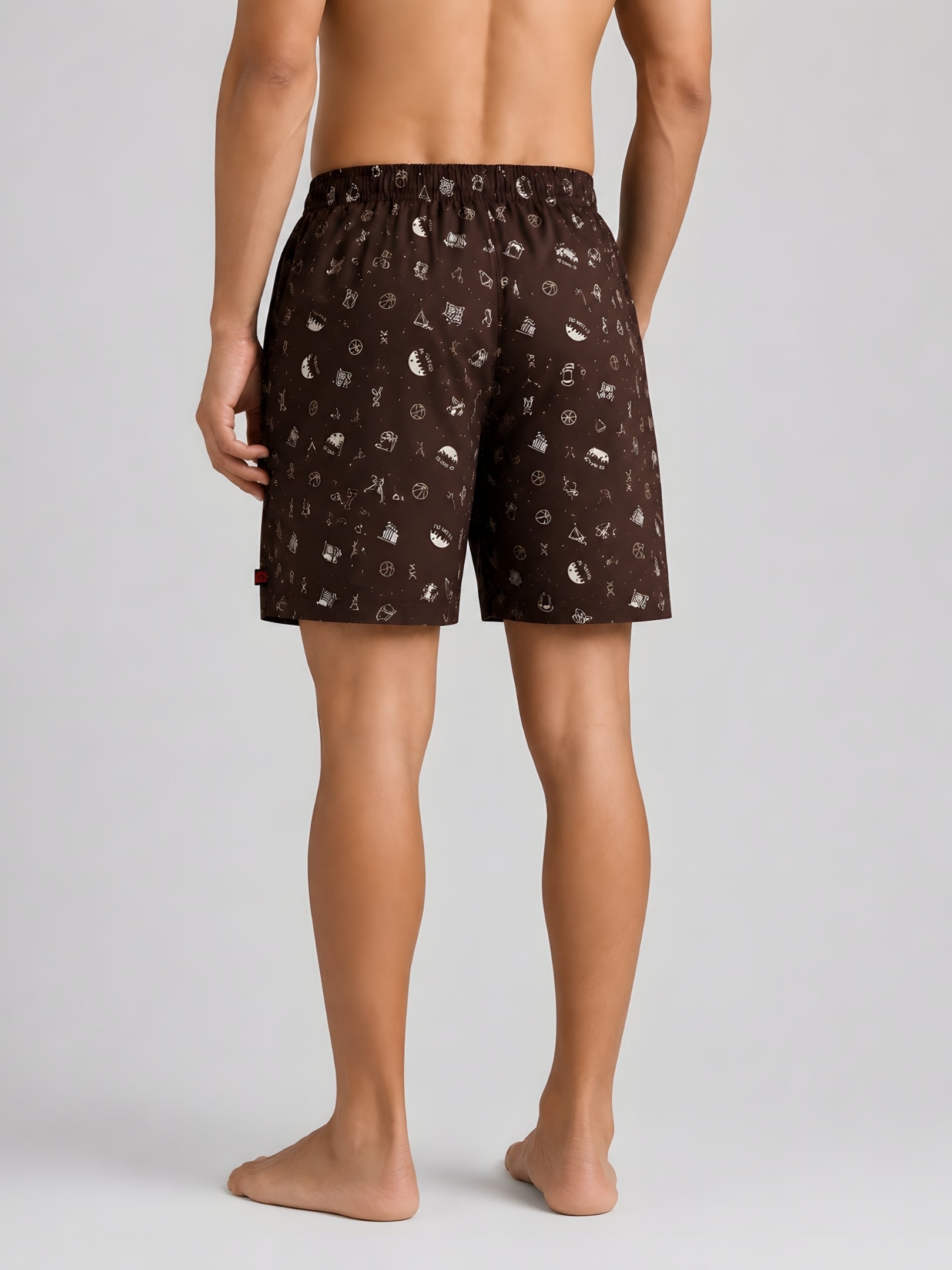 Boxy Crew Men Beige Solid T-Shirt with Brown Boxer Shorts Night Suit & Loungewear Set – product image 6