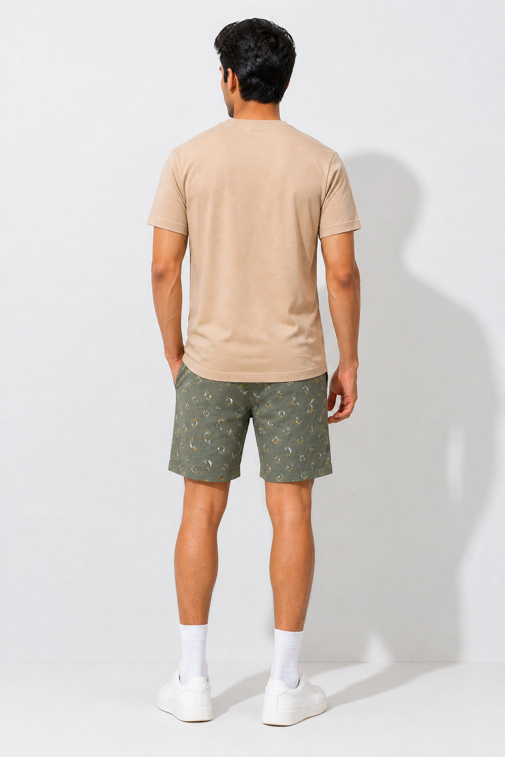 Boxy Crew Men Beige Solid T-Shirt with Green Boxer Shorts Night Suit & Loungewear Set – product image 2