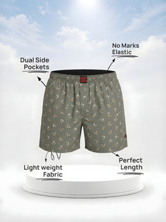 Boxy Crew Men Beige Solid T-Shirt with Green Boxer Shorts Night Suit & Loungewear Set – product image 4