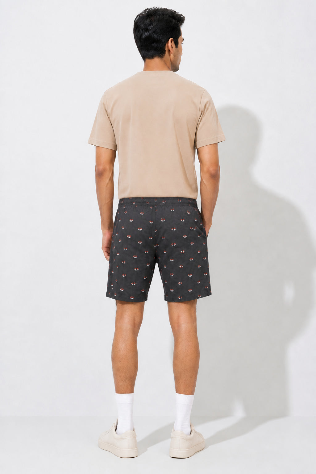Boxy Crew Men Beige Solid T-Shirt with Charcoal Boxer Shorts Night Suit & Loungewear Set – product image 2