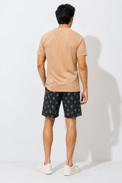 Boxy Crew Men Beige Solid T-Shirt with Dark Green Boxer Shorts Night Suit & Loungewear Set – product image 2