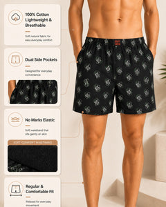 Boxy Crew Men Beige Solid T-Shirt with Dark Green Boxer Shorts Night Suit & Loungewear Set – product image 6