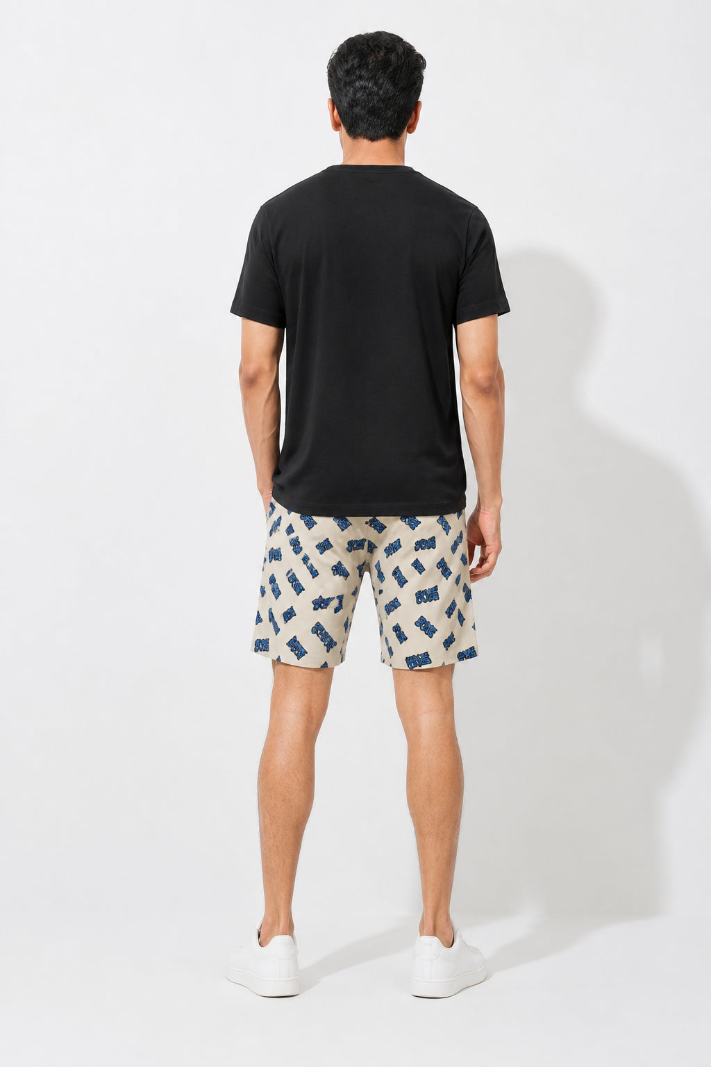 Boxy Crew Men Black Solid T-Shirt with Beige Boxer Shorts Night Suit & Loungewear Set – product image 2