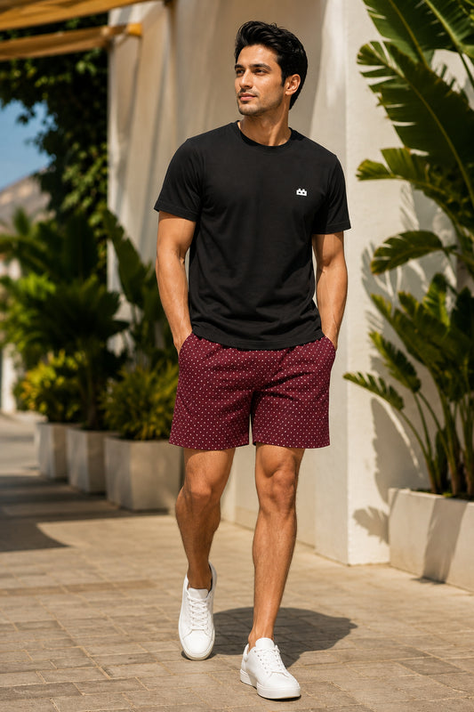 Boxy Crew Men Black Solid T-Shirt with Red Boxer Shorts Night Suit & Loungewear Set – product image 1