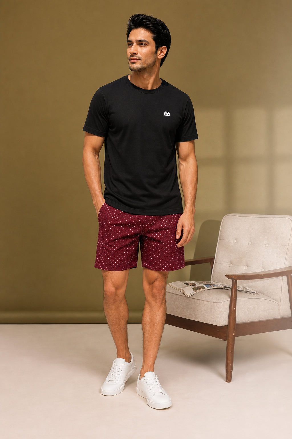 Boxy Crew Men Black Solid T-Shirt with Red Boxer Shorts Night Suit & Loungewear Set – product image 3