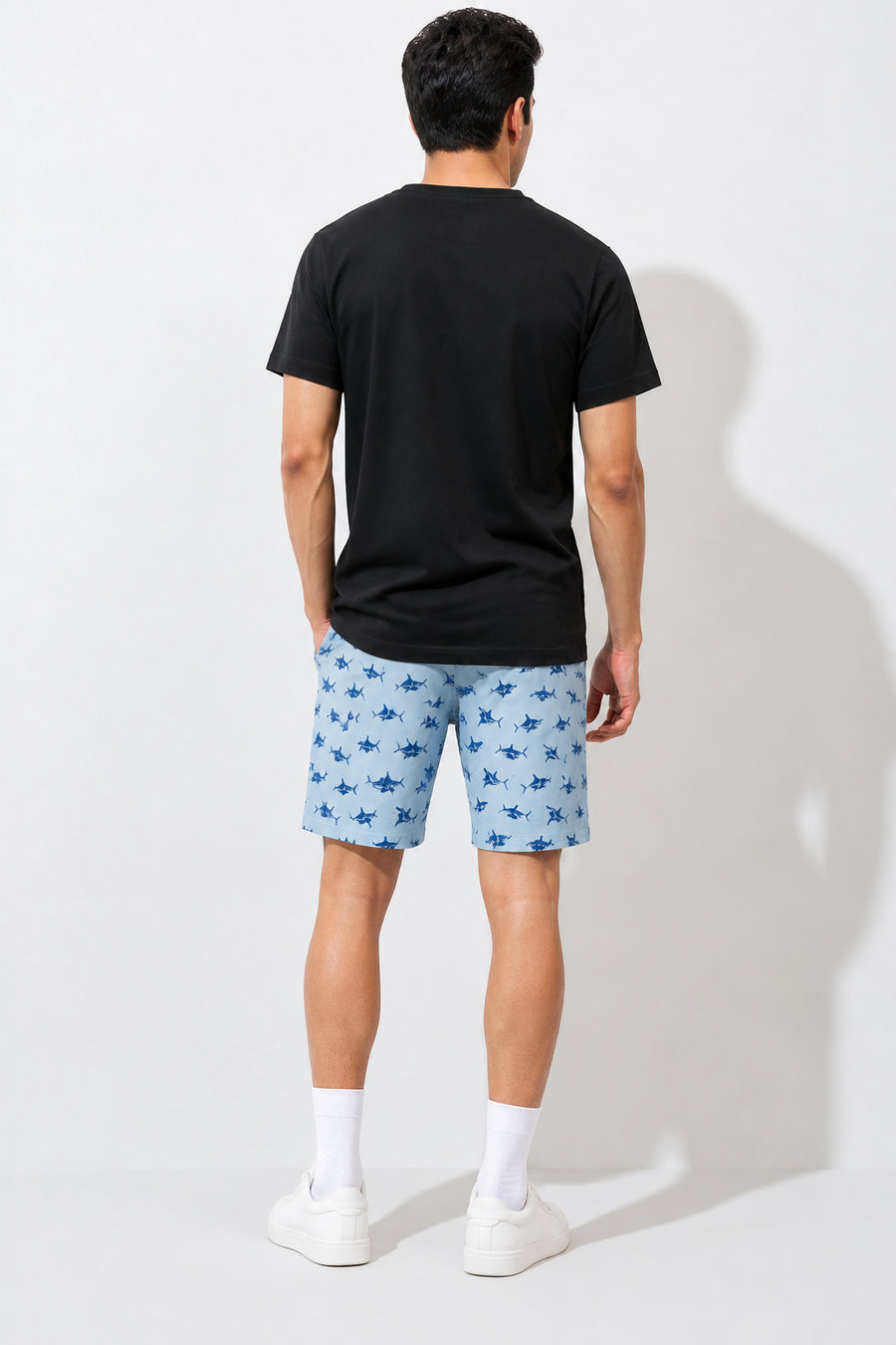Boxy Crew Men Black Solid T-Shirt with Sky Blue Boxer Shorts Night Suit & Loungewear Set – product image 2