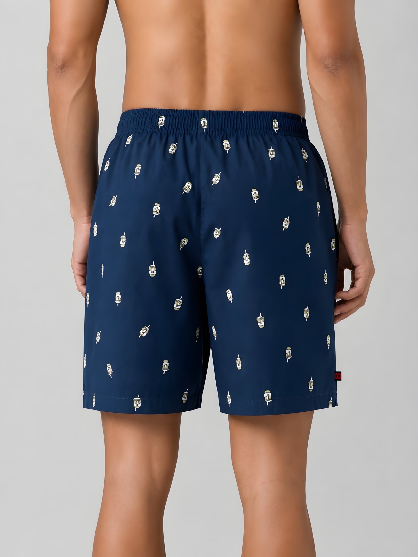 Boxy Crew Men Red Solid T-Shirt with Navy Blue Boxer Shorts Night Suit & Loungewear Set – product image 6