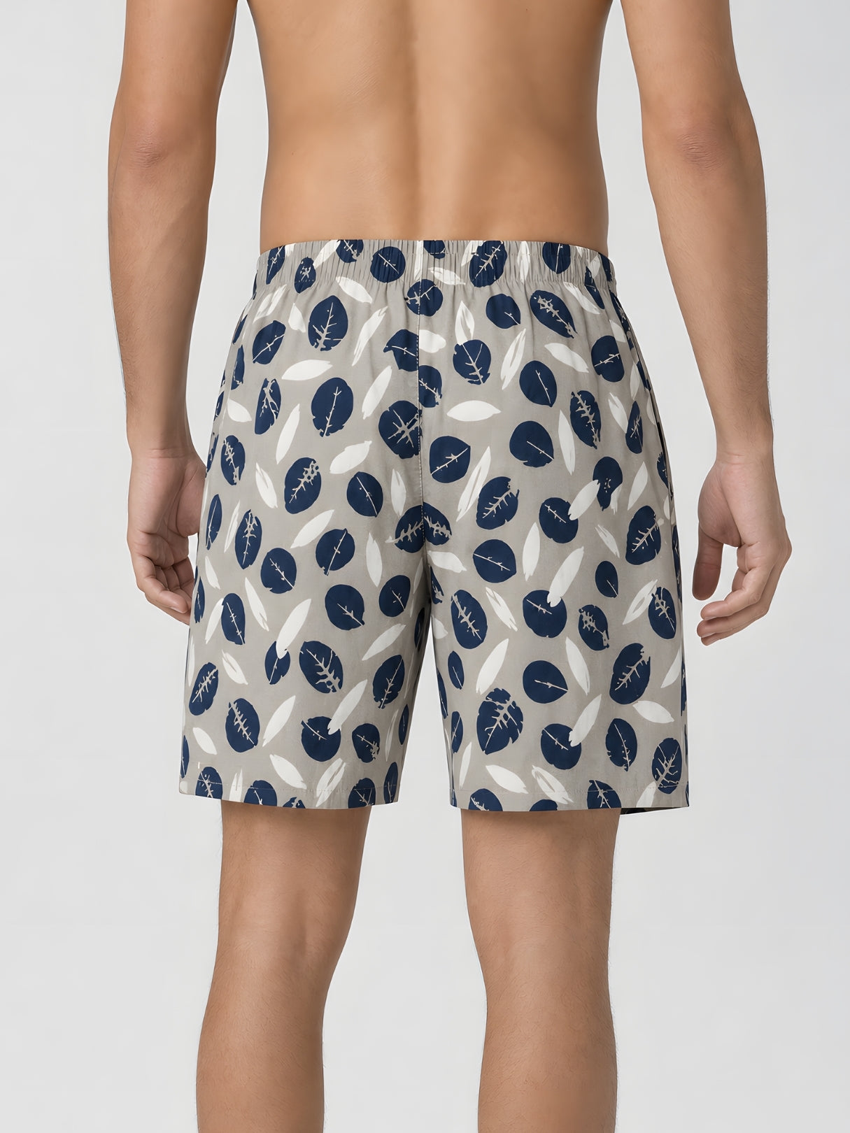 Boxy Crew Men Navy Blue Solid T-Shirt with Cream Boxer Shorts Night Suit & Loungewear Set – product image 7