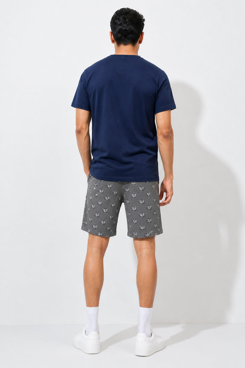 Boxy Crew Men Navy Blue Solid T-Shirt with Grey Boxer Shorts Night Suit & Loungewear Set – product image 2