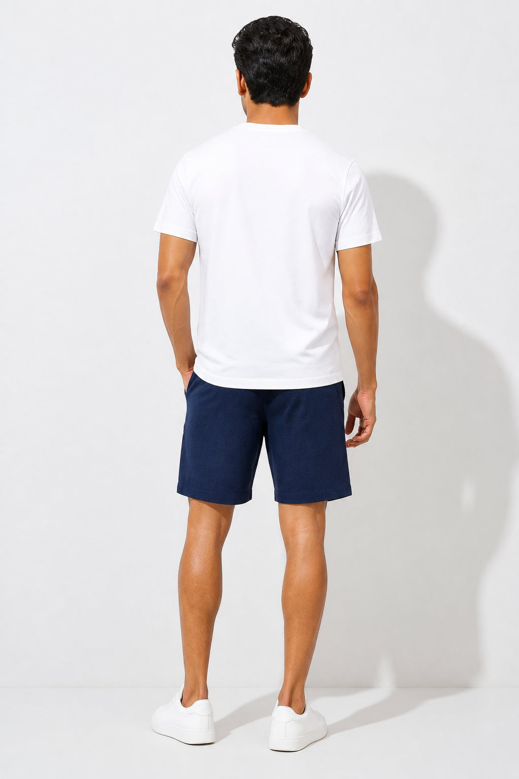 Boxy Crew Men White Solid T-Shirt with Navy Blue Boxer Shorts Night Suit & Loungewear Set – product image 2