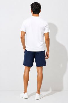 Boxy Crew Men White Solid T-Shirt with Navy Blue Boxer Shorts Night Suit & Loungewear Set – product image 2