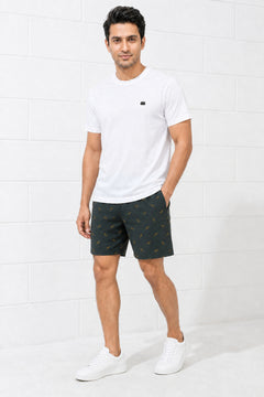 Boxy Crew Men White Solid T-Shirt with Dark Teal Boxer Shorts Night Suit & Loungewear Set – product image 1