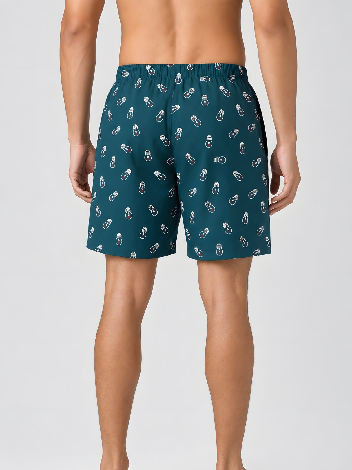 Boxy Crew Men White Solid T-Shirt with Teal Boxer Shorts Night Suit & Loungewear Set – product image 7