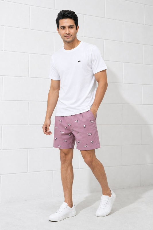 Boxy Crew Men White Solid T-Shirt with Pink Boxer Shorts Night Suit & Loungewear Set – product image 1