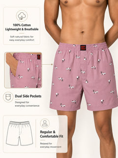 Boxy Crew Men White Solid T-Shirt with Pink Boxer Shorts Night Suit & Loungewear Set – product image 5