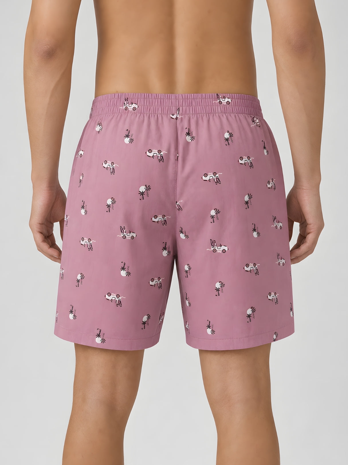 Boxy Crew Men White Solid T-Shirt with Pink Boxer Shorts Night Suit & Loungewear Set – product image 7