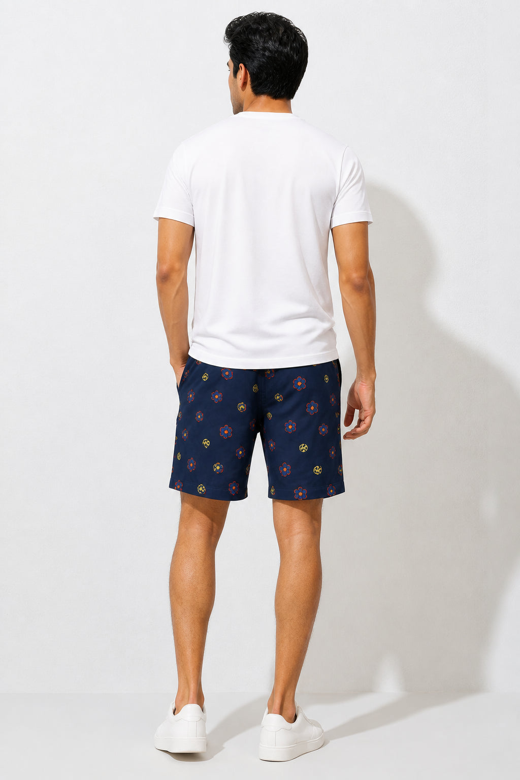 Boxy Crew Men White Solid T-Shirt with Navy Blue Boxer Shorts Night Suit & Loungewear Set – product image 2