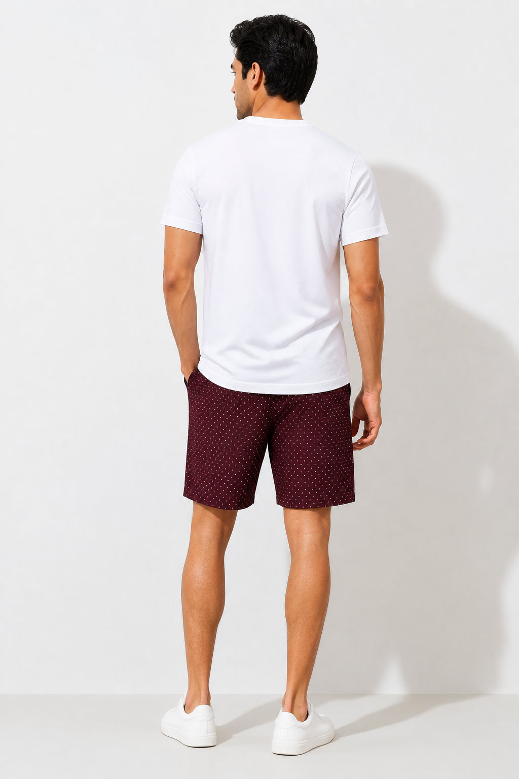 Boxy Crew Men White Solid T-Shirt with Maroon Boxer Shorts Night Suit & Loungewear Set – product image 2