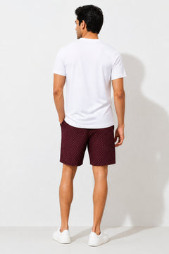 Boxy Crew Men White Solid T-Shirt with Maroon Boxer Shorts Night Suit & Loungewear Set – product image 2