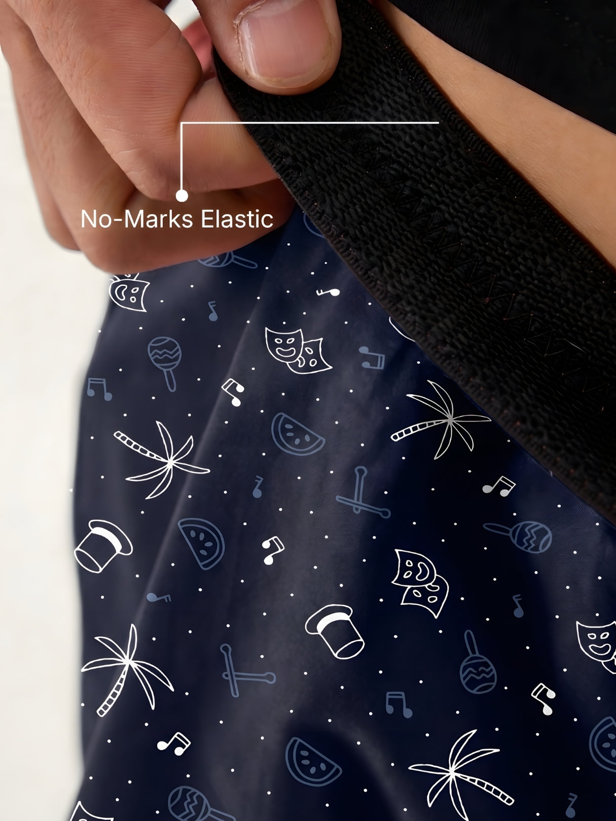 Boxy Crew Men's Night Suit Set - Charcoal Grey T-Shirt & Navy Blue Printed Lounge Pyjama, 100% Cotton Sleepwear, No-Mark Elastic, Invisible Zip Pocket, Drawcord, Dual Pockets, – product image 3