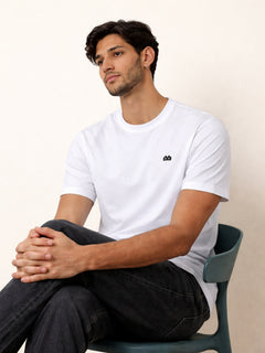 Boxy Crew Men 100% Cotton Regular Fit Round Neck Half Sleeve Solid T-Shirt Combo Pack of 3 | Beige + White Accent product view 6