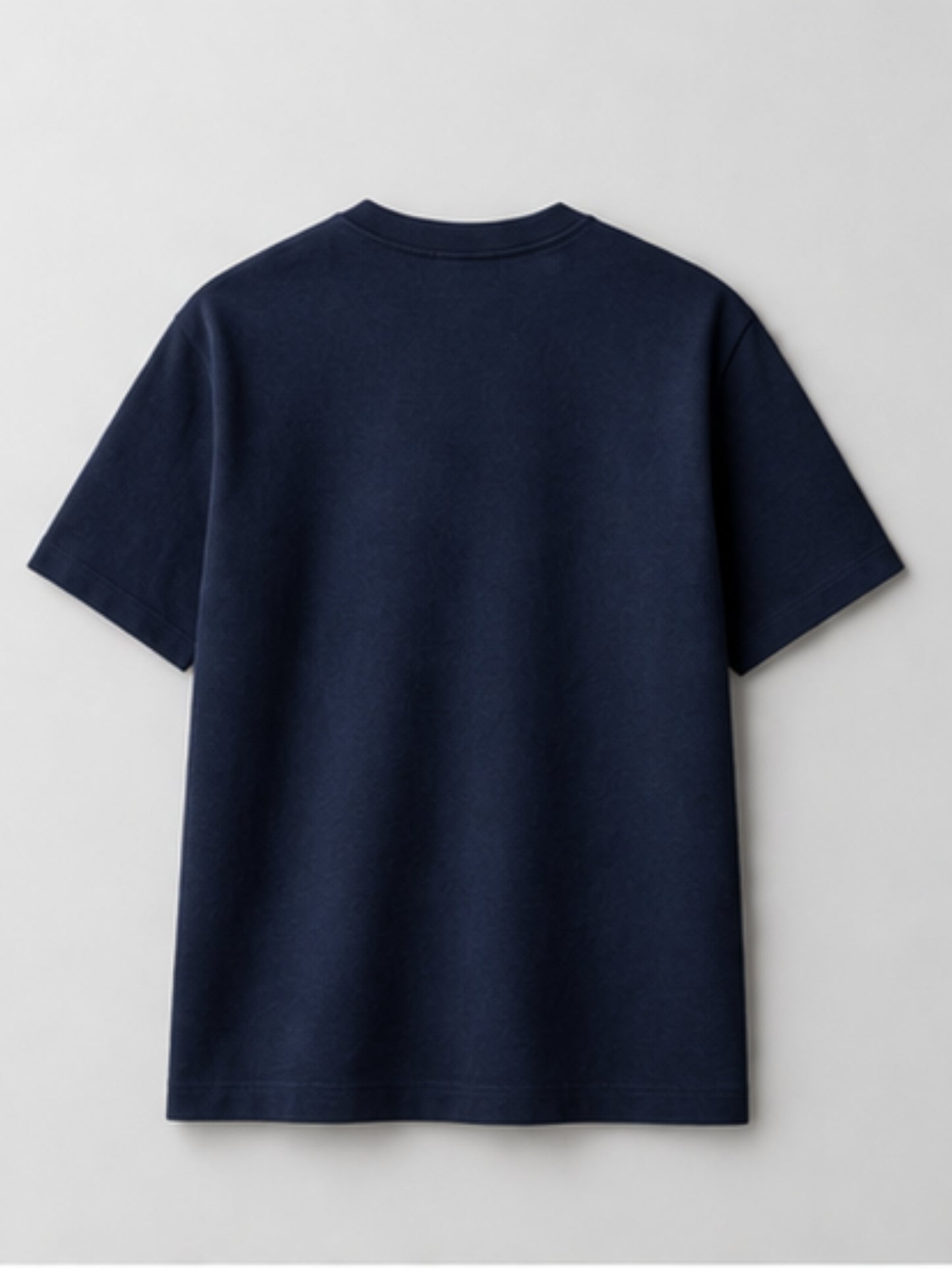 Boxy Crew Men's 100% Cotton Regular Fit Solid Round Neck T-Shirt | Double Bio-Washed | Half Sleeve Casual Plain Tee | 180 GSM Breathable Soft Touch Everyday Wear | Navy Blue | Made in India – product image 1