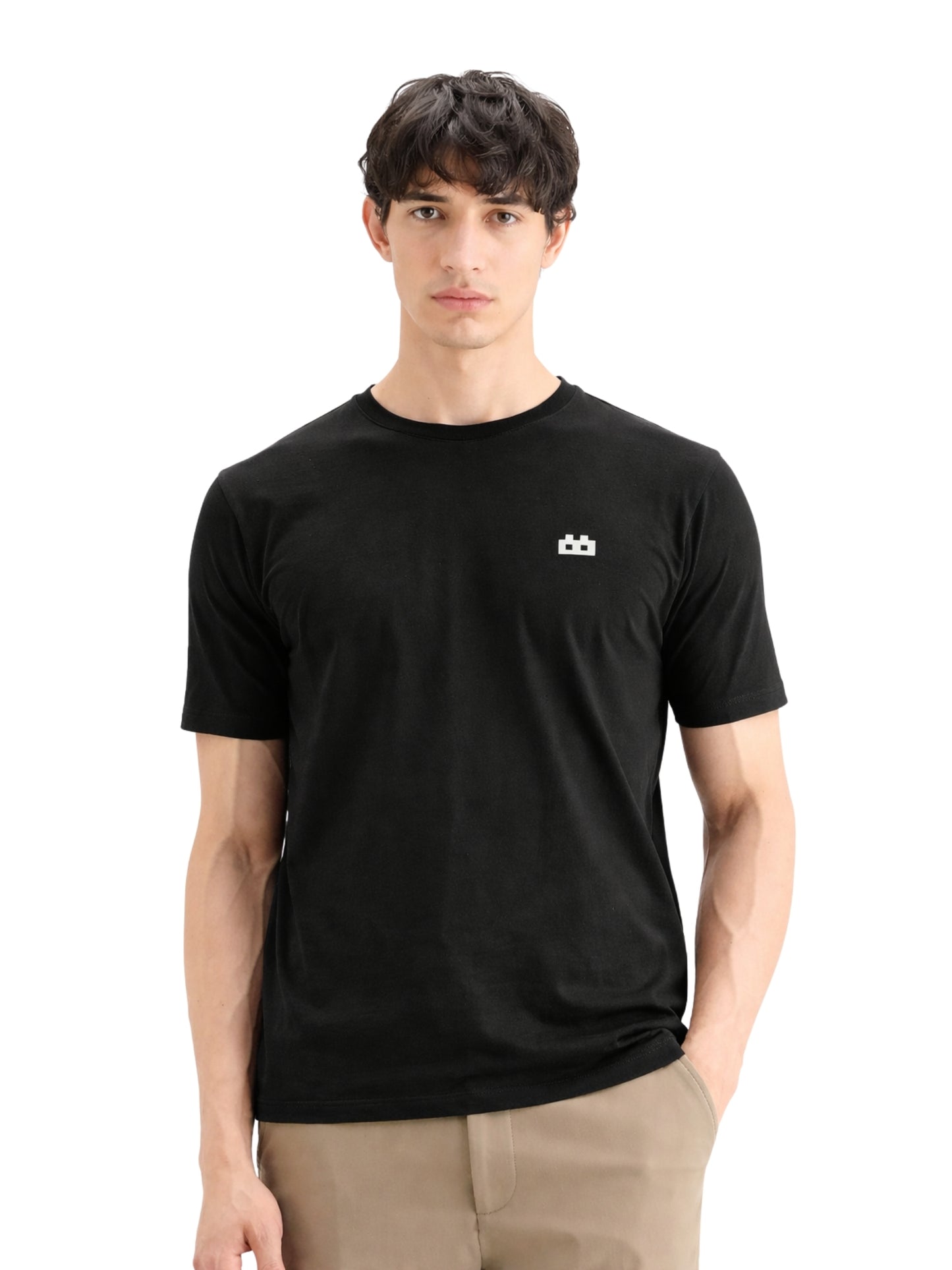 Boxy Crew Men's 100% Cotton Regular Fit Solid Round Neck T-Shirt | Double Bio-Washed | Half Sleeve Casual Plain Tee | 180 GSM Breathable Soft Touch Everyday Wear | Black | Made in India – product image 7