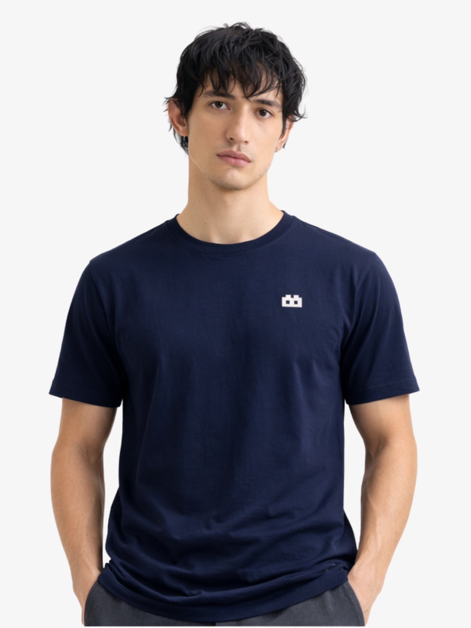 Boxy Crew Men's 100% Cotton Regular Fit Solid Round Neck T-Shirt | Double Bio-Washed | Half Sleeve Casual Plain Tee | 180 GSM Breathable Soft Touch Everyday Wear | Navy Blue | Made in India – product image 7