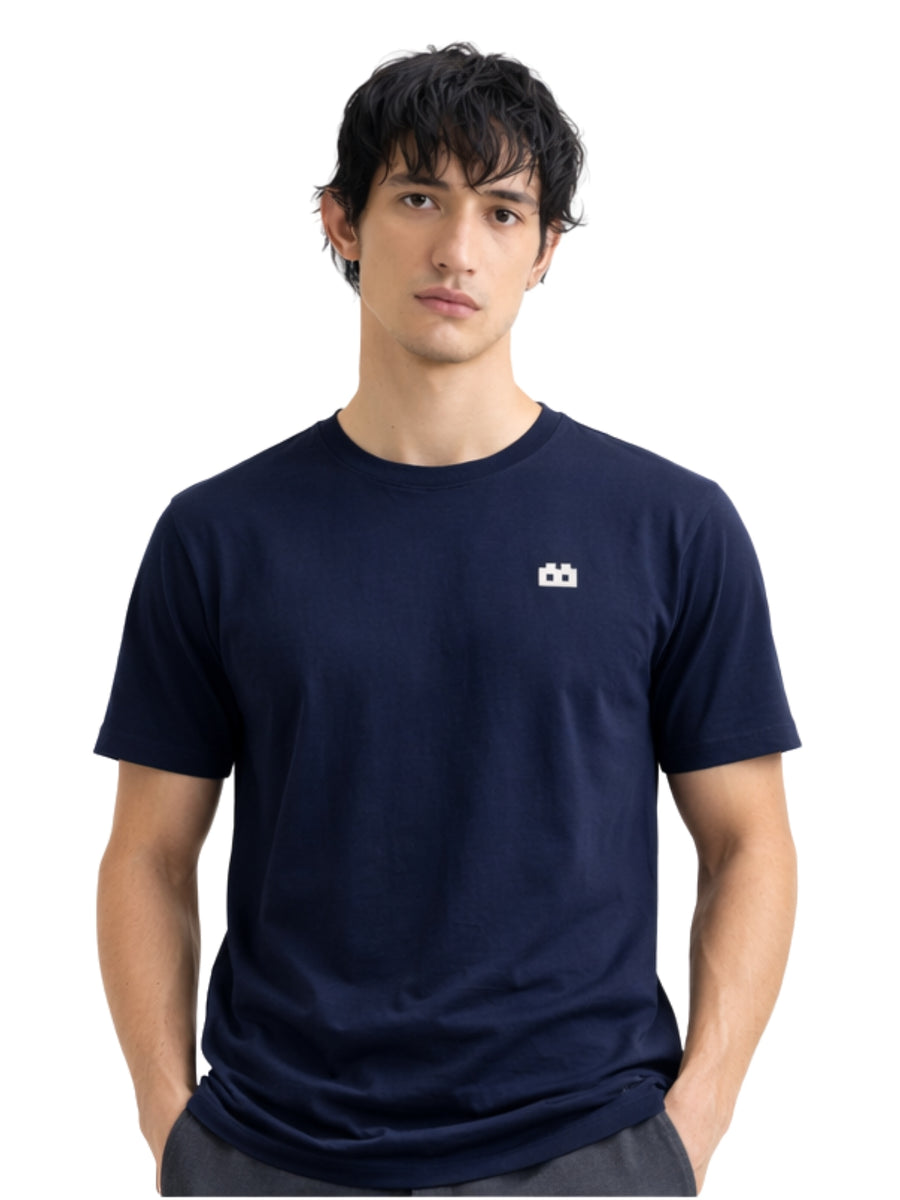 Boxy Crew Men's 100% Cotton Regular Fit Solid Round Neck T-Shirt | Double Bio-Washed | Half Sleeve Casual Plain Tee | 180 GSM Breathable Soft Touch Everyday Wear | Navy Blue | Made in India – product image 6