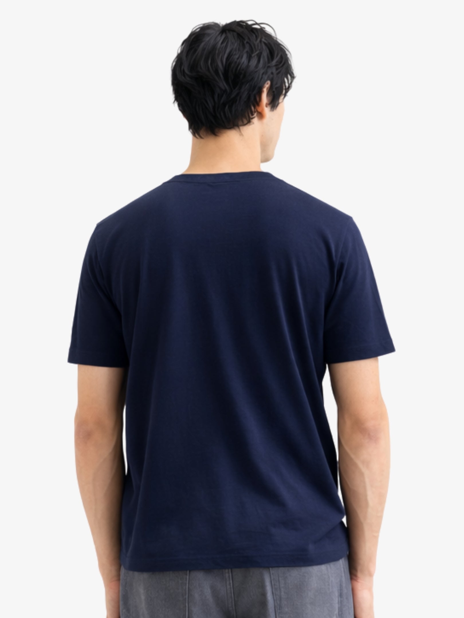 Boxy Crew Men's 100% Cotton Regular Fit Solid Round Neck T-Shirt | Double Bio-Washed | Half Sleeve Casual Plain Tee | 180 GSM Breathable Soft Touch Everyday Wear | Navy Blue | Made in India – product image 8