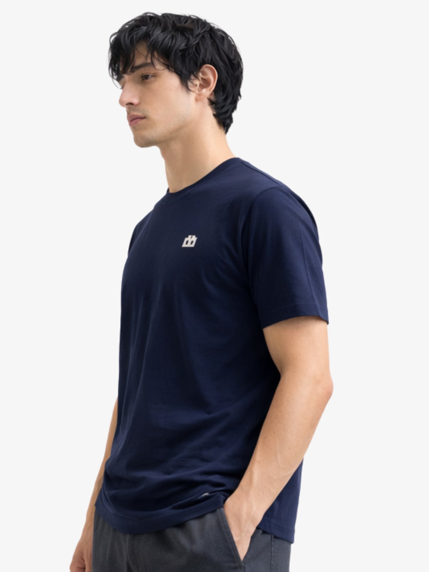 Boxy Crew Men's 100% Cotton Regular Fit Solid Round Neck T-Shirt | Double Bio-Washed | Half Sleeve Casual Plain Tee | 180 GSM Breathable Soft Touch Everyday Wear | Navy Blue | Made in India – product image 10