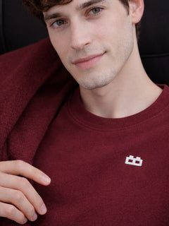 Boxy Crew Men's 100% Cotton Regular Fit Solid Round Neck T-Shirt | Double Bio-Washed | Half Sleeve Casual Plain Tee | 180 GSM Breathable Soft Touch Everyday Wear | Maroon | Made in India – product image 10